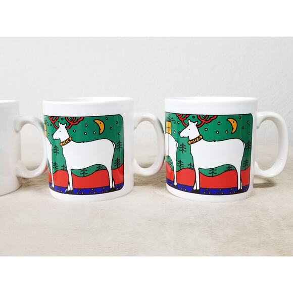 Christmas Coffee Mug Tea Cup Holiday Scene Ceramic FPC Made England Vintage - Picture 9 of 13